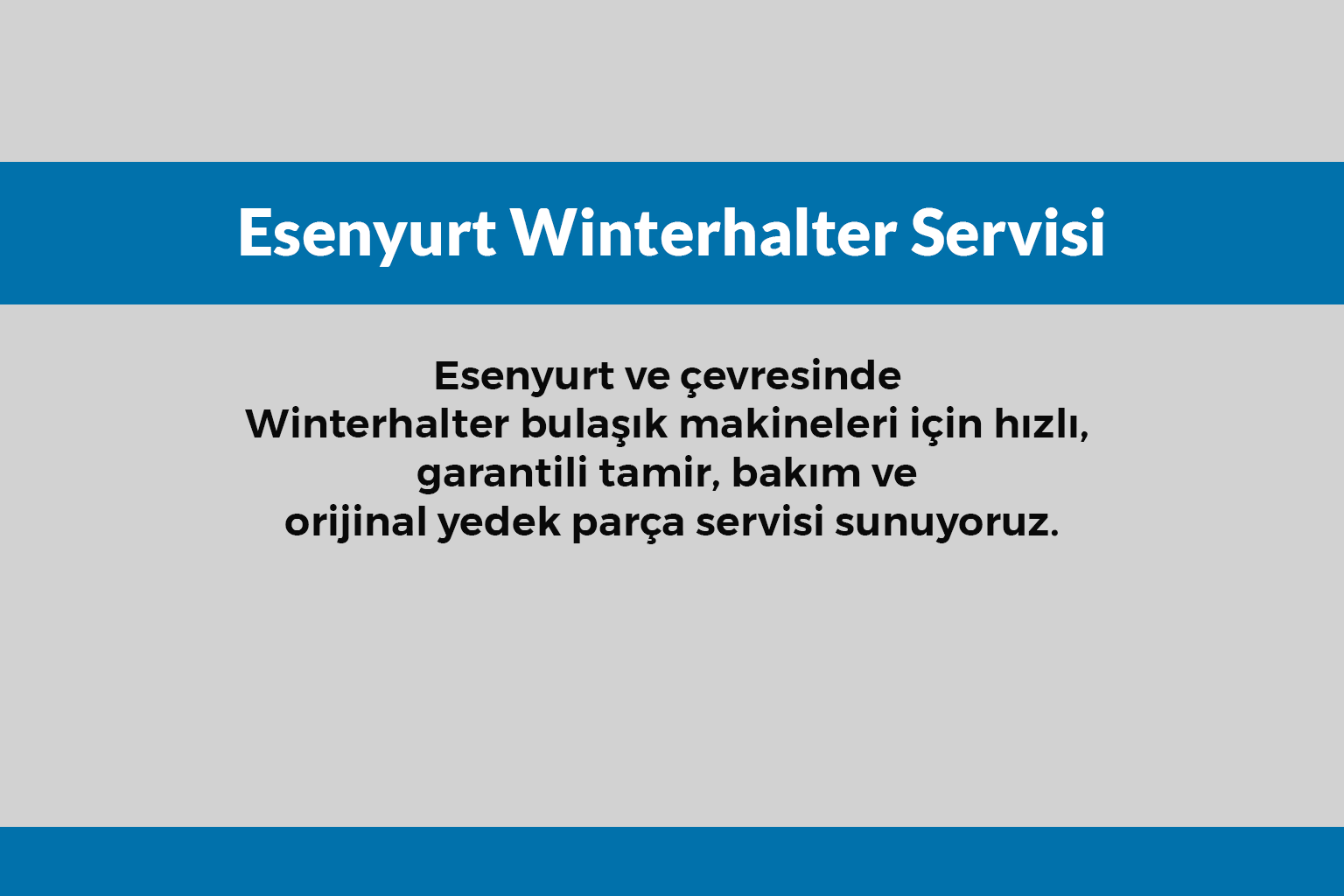 Esenyurt Winterhalter Servisi